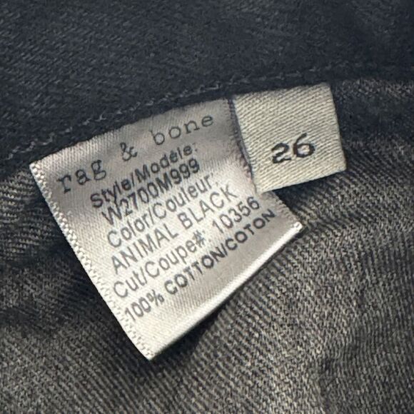 Rag & Bone Women’s Animal Black Acid Mum Jeans Style W2700M999 NWT Size 26 - Picture 9 of 11